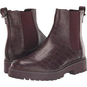 Kenneth Cole REACTION Womens Salt Lug Chelsea Boots Round Toe Burgundy Size 6M